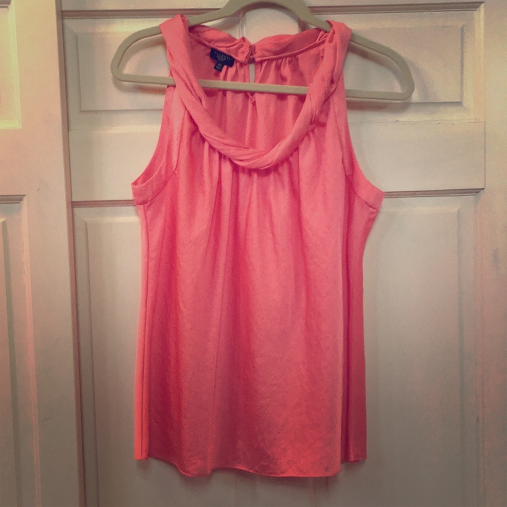 Preppy Pink Silk High Neck Top